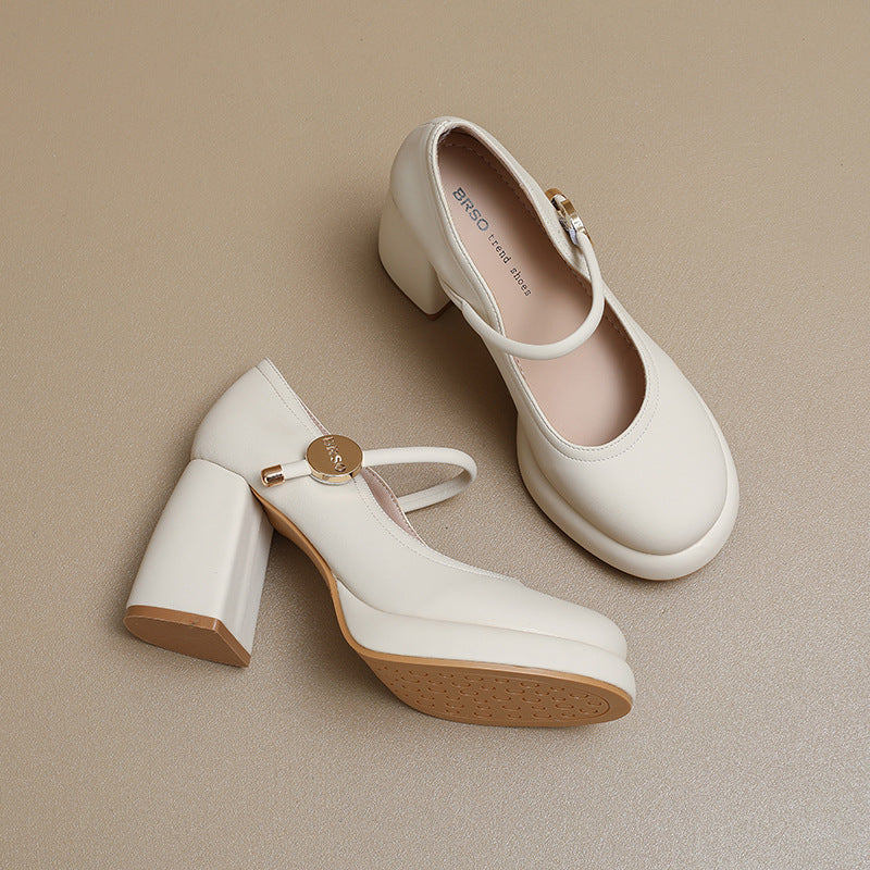 Damen elegante Mary Jane Pumps mit modischem Blockabsatz und Schnalle Heidi Mode - Image 2