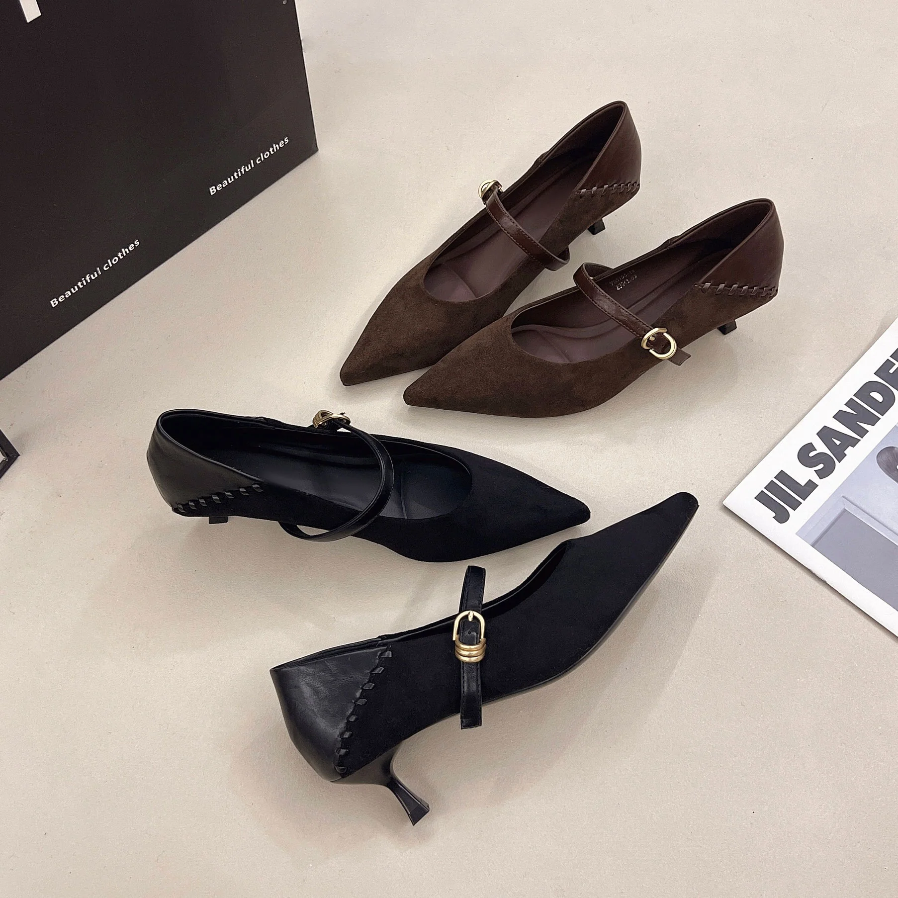 Damen elegante Mary Jane Pumps mit modischer Schnalle Heidi Mode - Image 4