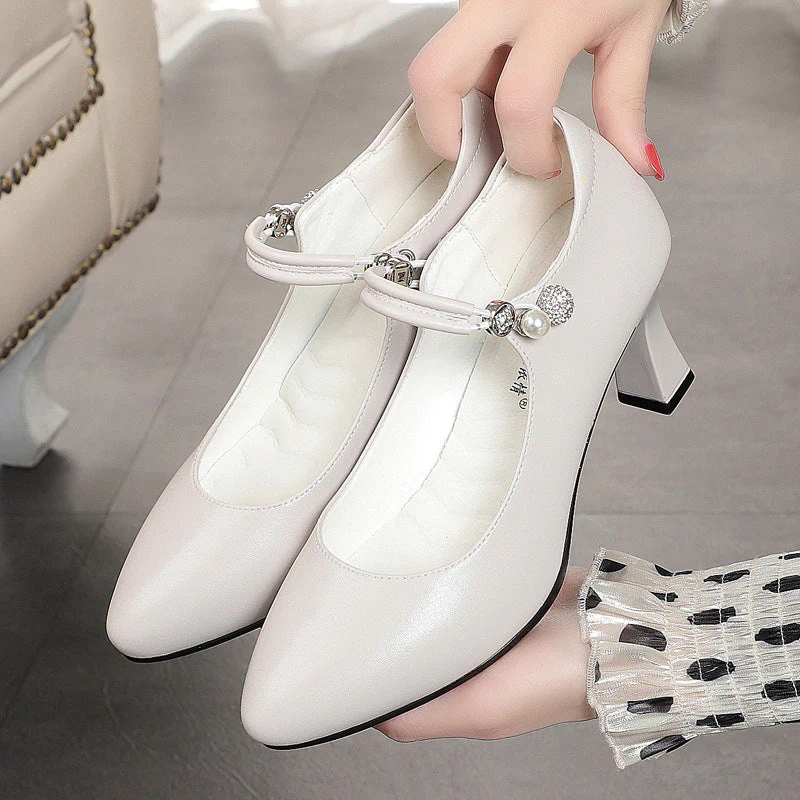 Damen Elegante Mary Jane Pumps mit Verzierten Riemchen und Komfortablem Blockabsatz Heidi-Mode - Image 4