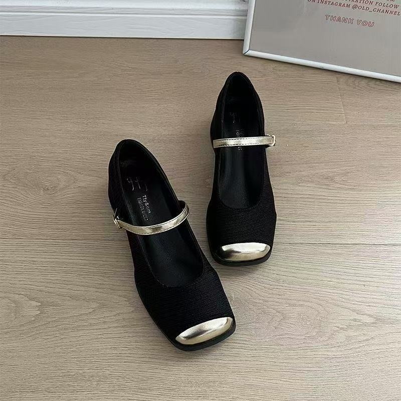Damen Elegante Mary Jane Schuhe mit feinem Obermaterial und verstellbarem Riemen Heidi Mode