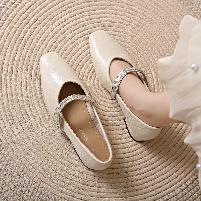 Damen elegante Mary Jane Schuhe mit modischem Riemen und funkelnden Applikationen Heidi Mode - Image 2