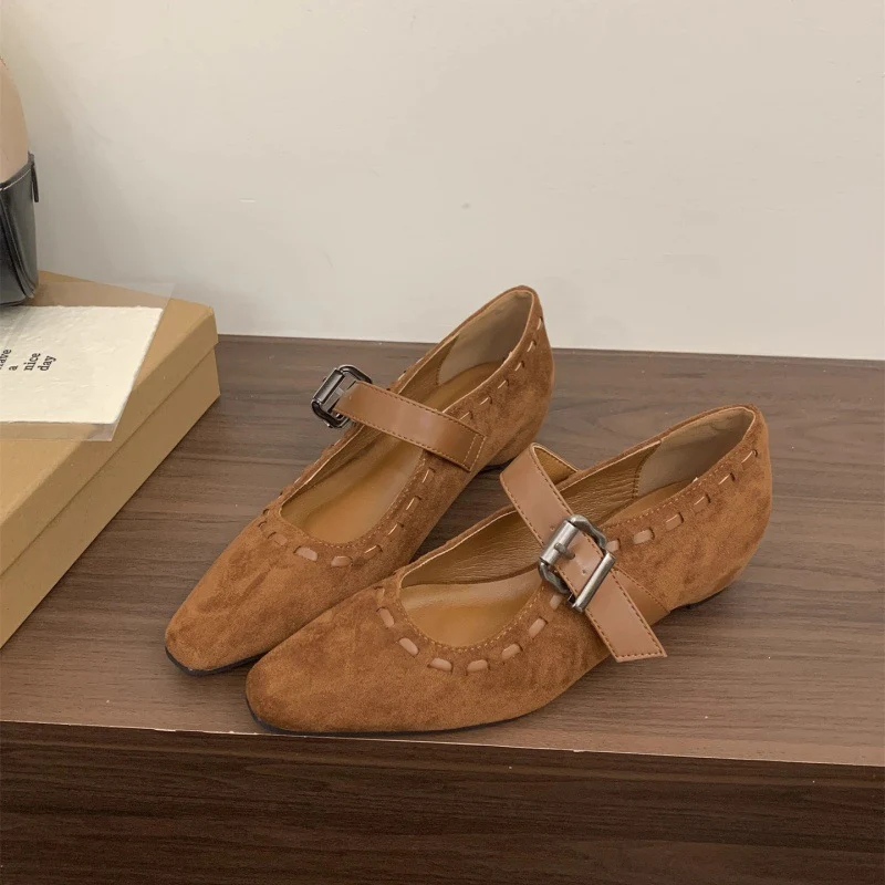 Damen elegante Mary Janes mit modischer Schnalle und hochwertiger Wildlederoberfläche Heidi Mode - Image 7
