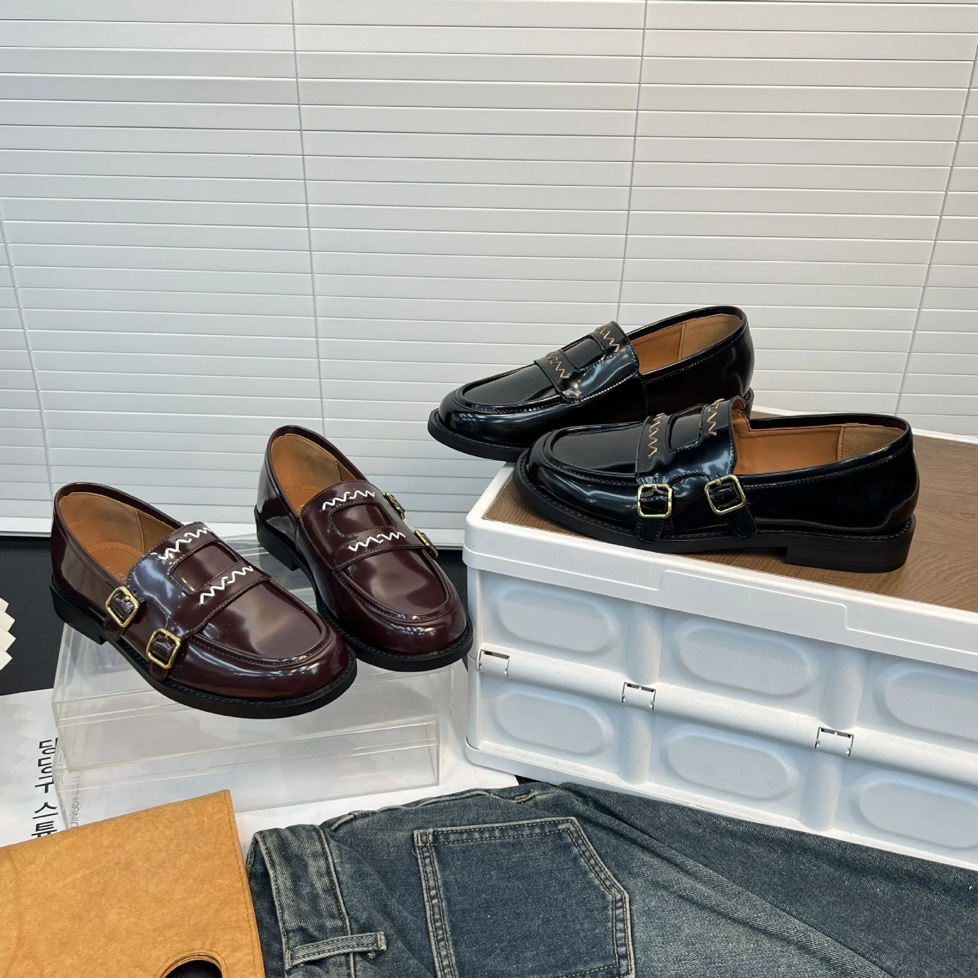 Damen Elegante Mokassins mit doppeltem Schnallenverschluss Heidi Mode - Image 3