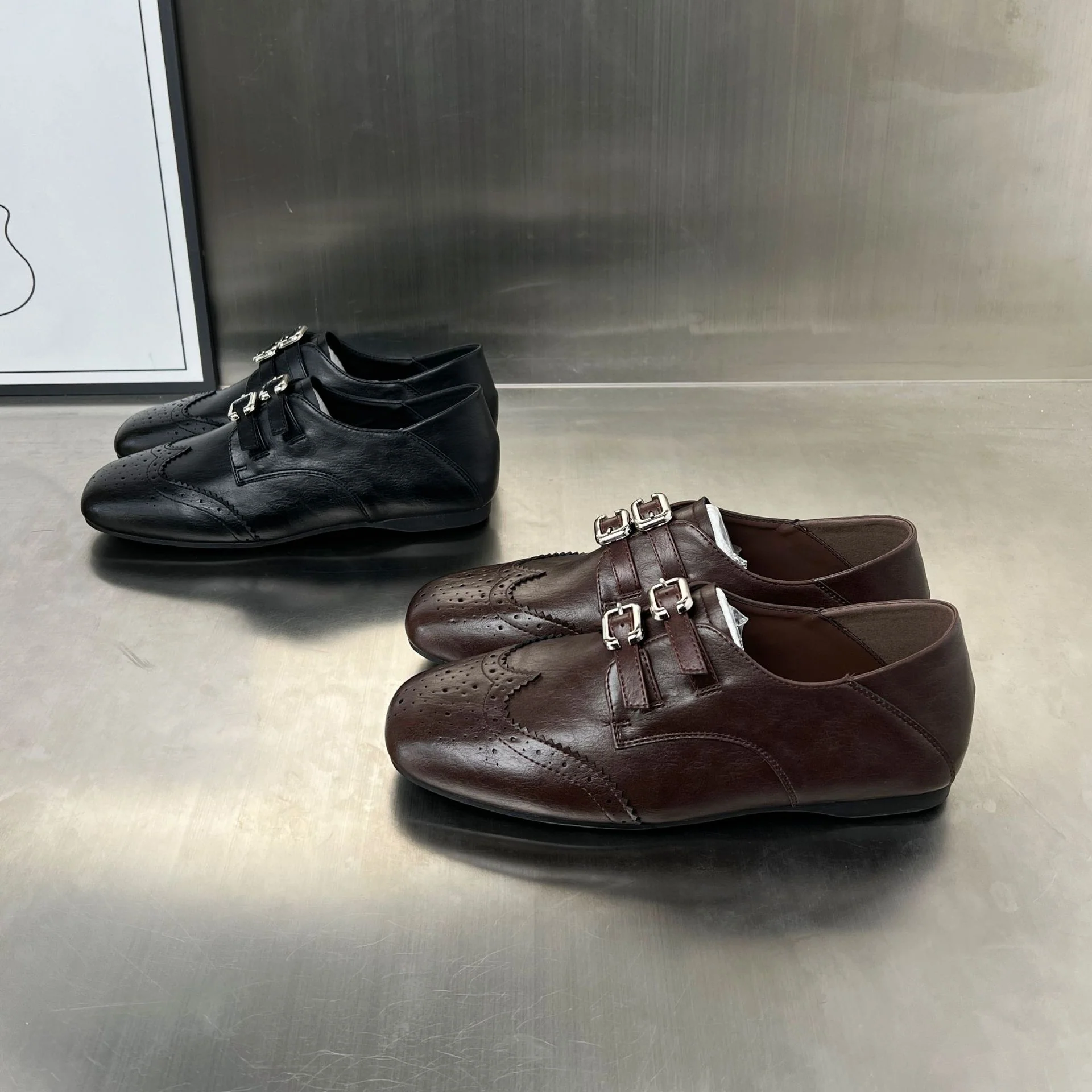 Damen elegante Mokassins mit doppeltem Schnallenverschluss Heidi Mode - Image 3
