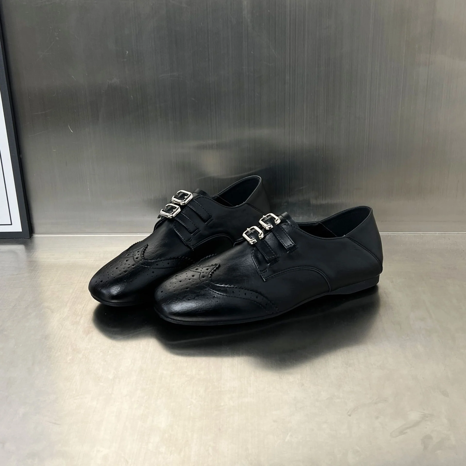 Damen elegante Mokassins mit doppeltem Schnallenverschluss Heidi Mode - Image 6