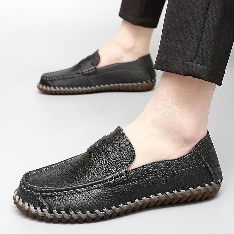 Damen Elegante Mokassins mit feinem Leder und handgenähtem Design Heidi Mode - Image 2