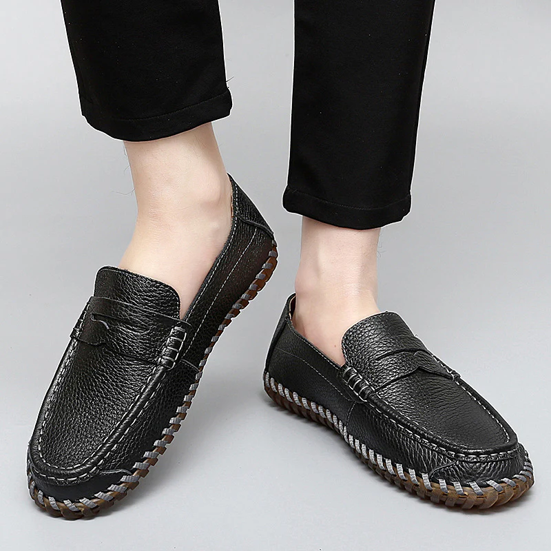 Damen Elegante Mokassins mit feinem Leder und handgenähtem Design Heidi Mode - Image 4