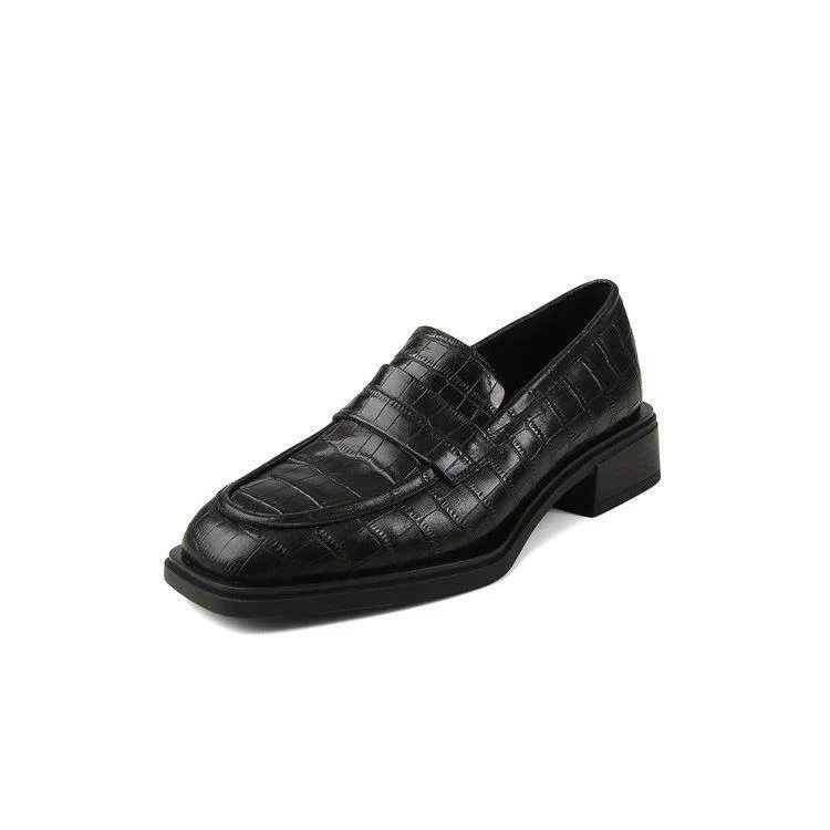 Damen Elegante Mokassins mit hochwertiger Krokodilprägung und komfortablem Blockabsatz Heidi Mode - Image 5