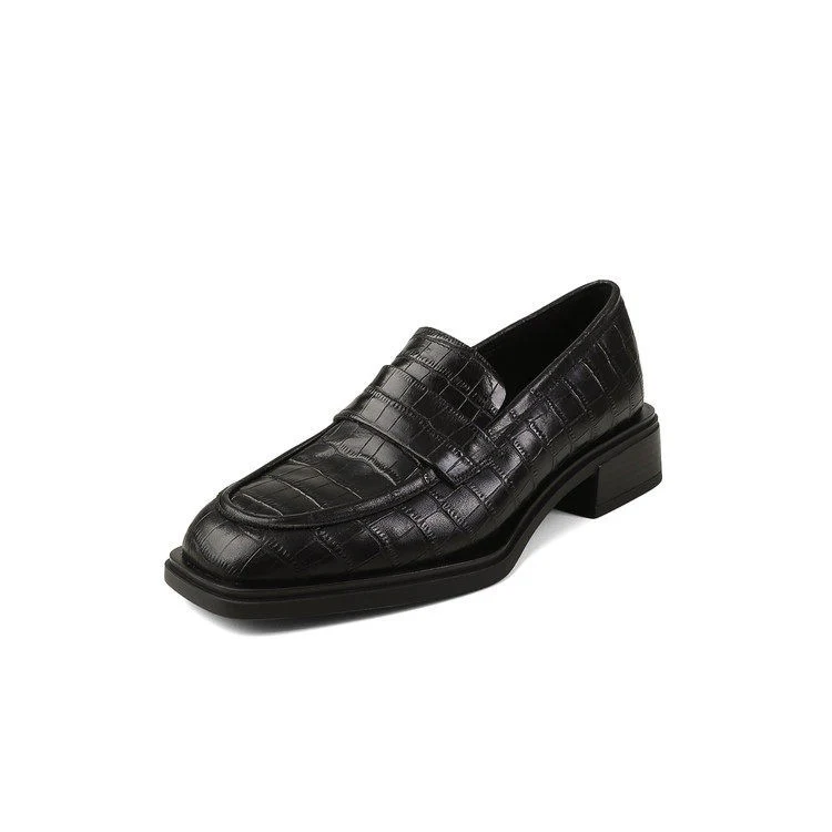 Damen Elegante Mokassins mit hochwertiger Krokodilprägung und komfortablem Blockabsatz Heidi Mode - Image 6