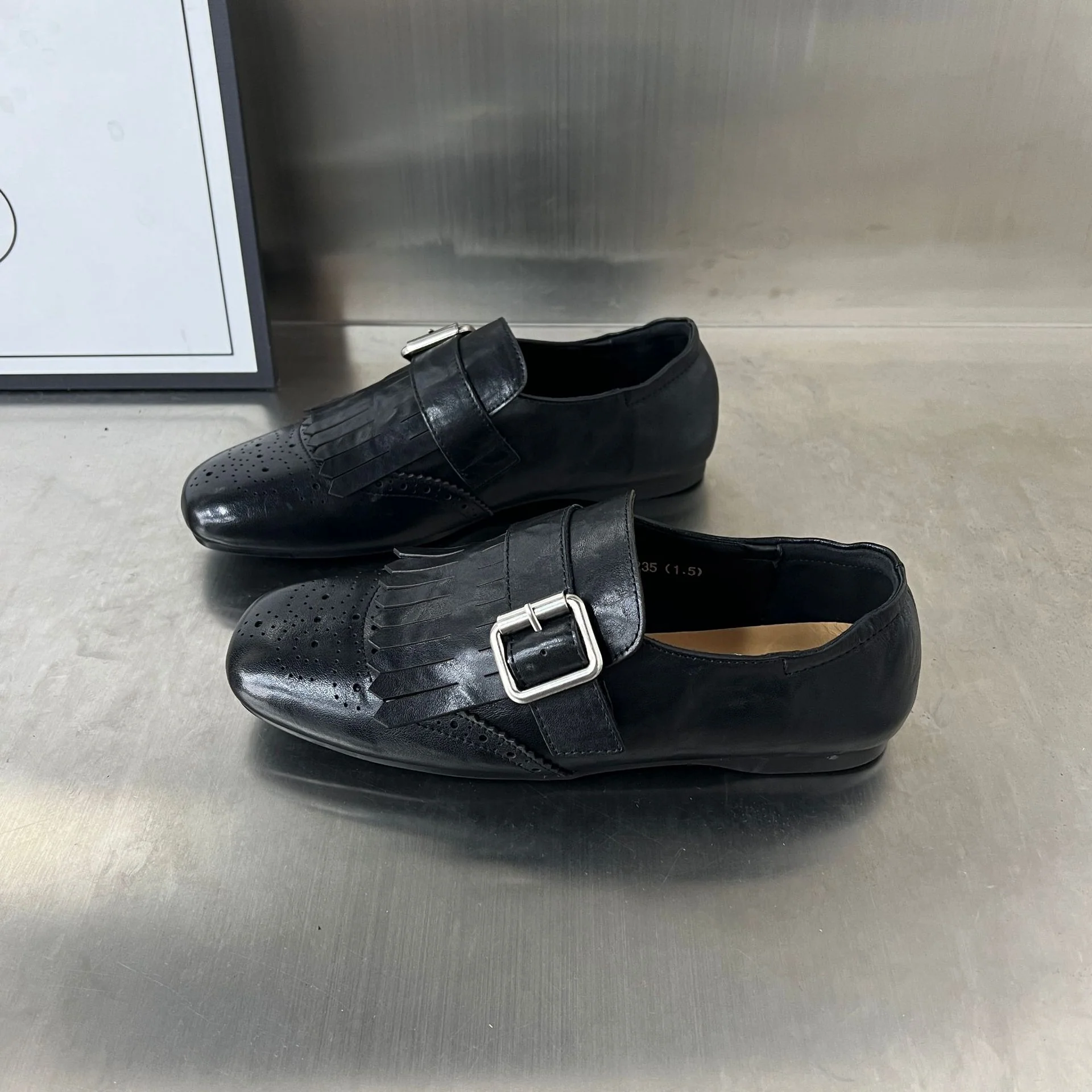 Damen Elegante Mokassins mit modischem Fransen-Design und dekorativer Schnalle Heidi Mode