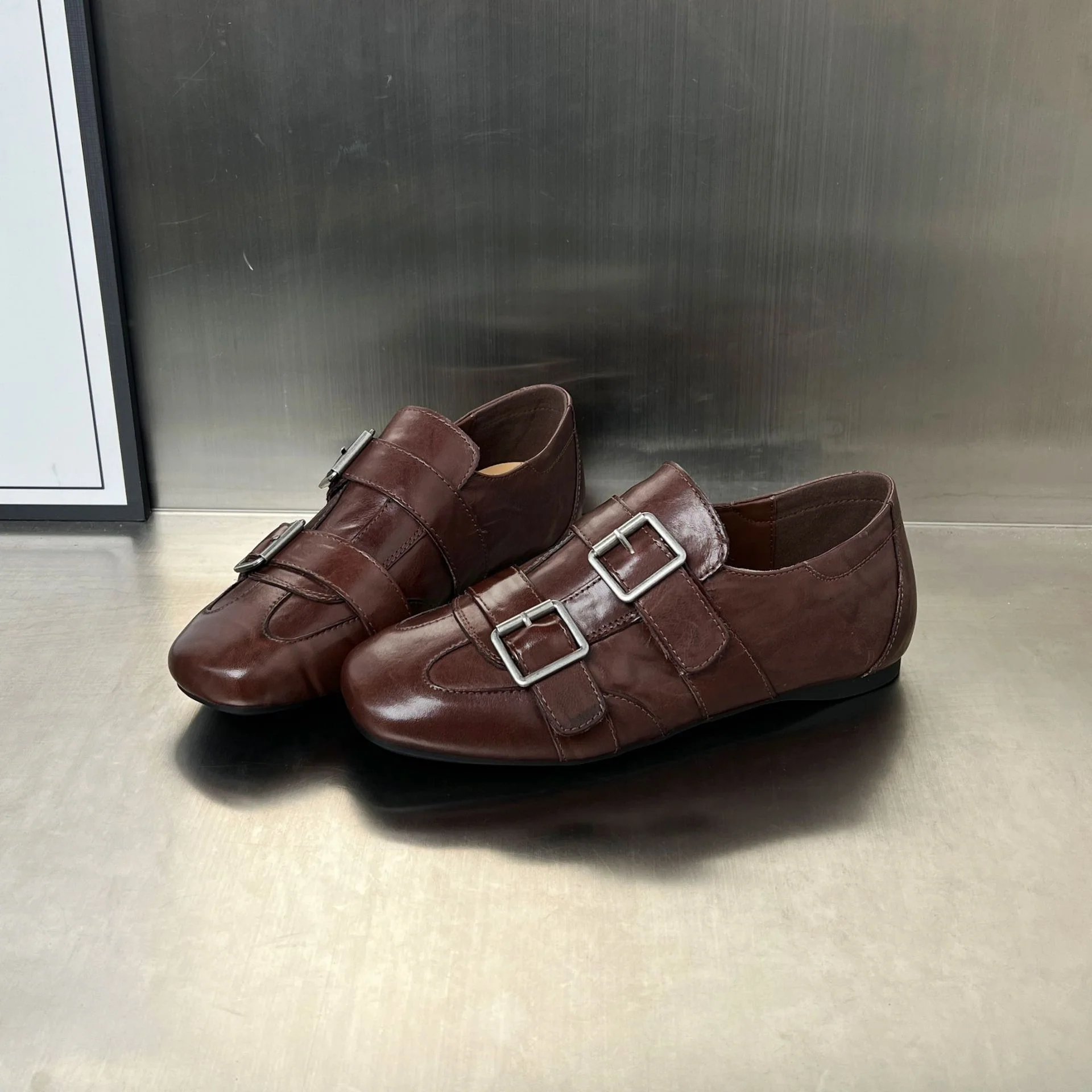 Damen elegante Mokassins mit modischen Doppelschnallen Heidi Mode - Image 6