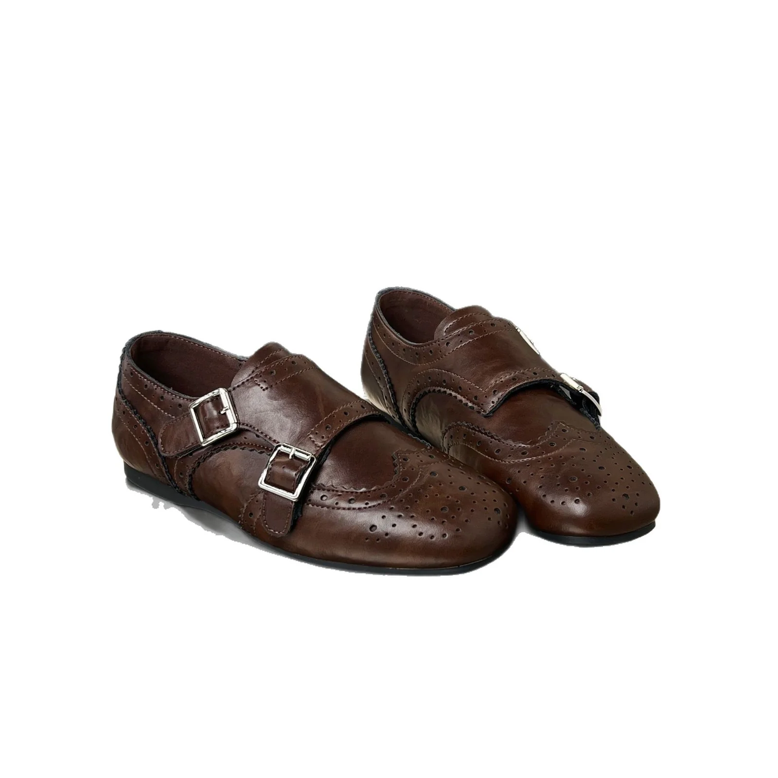 Damen elegante Mokassins mit modischen Schnallen und perforierten Details Heidi Mode - Image 5