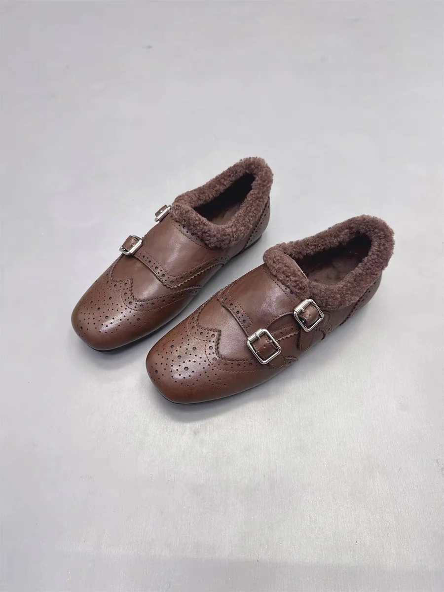 Damen elegante Mokassins mit warmem Fleecefutter und modischen Schnallen Heidi Mode - Image 7