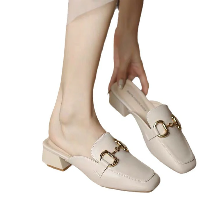 Damen elegante Mules mit goldenen Akzenten und Blockabsatz Heidi Mode - Image 5