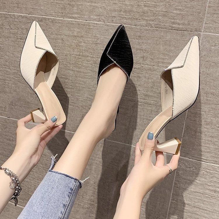 Damen Elegante Mules mit Spitzem Zehenbereich und Schickem Glanz Heidi-Mode - Image 5
