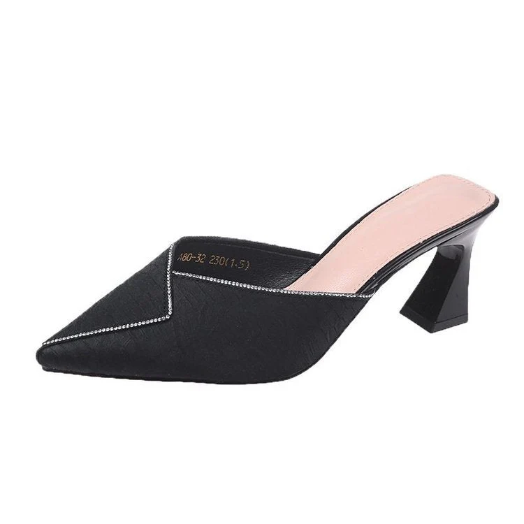 Damen Elegante Mules mit Spitzem Zehenbereich und Schickem Glanz Heidi-Mode - Image 7