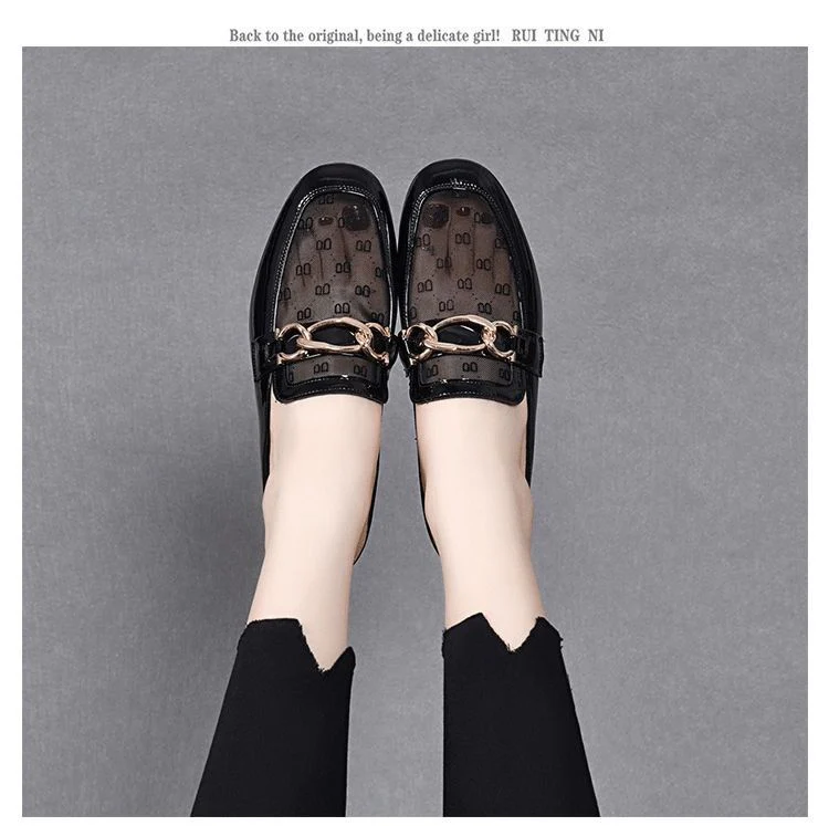 Damen elegante Mules mit transparentem Obermaterial und gildenen Akzenten Heidi Mode - Image 3