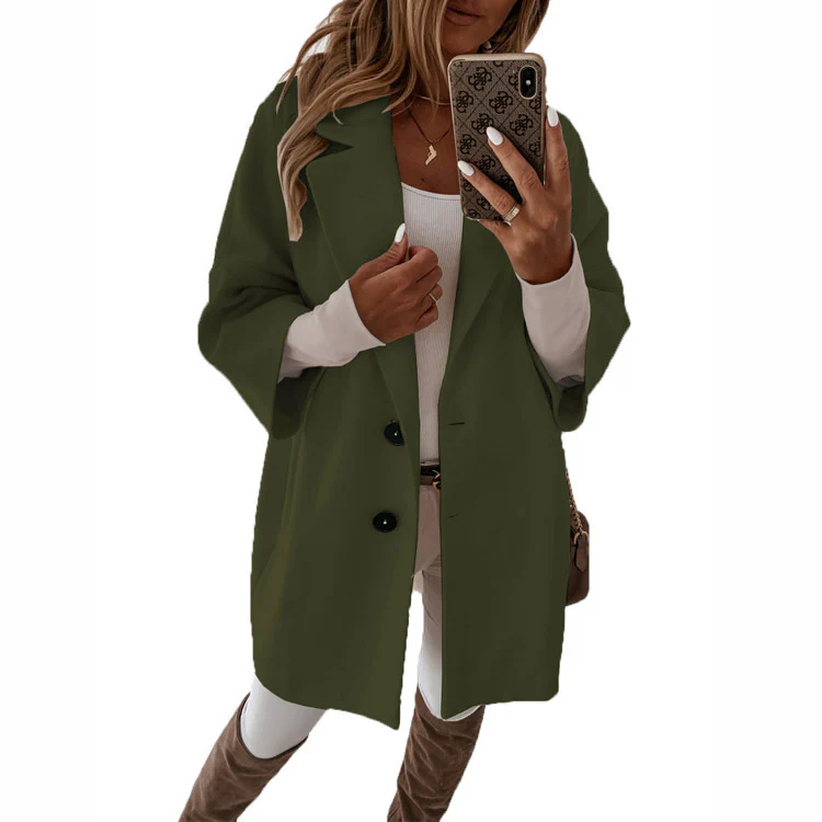Damen elegante oversized Jacke mit doppelter Knopfleiste Heidi-Mode - Image 9