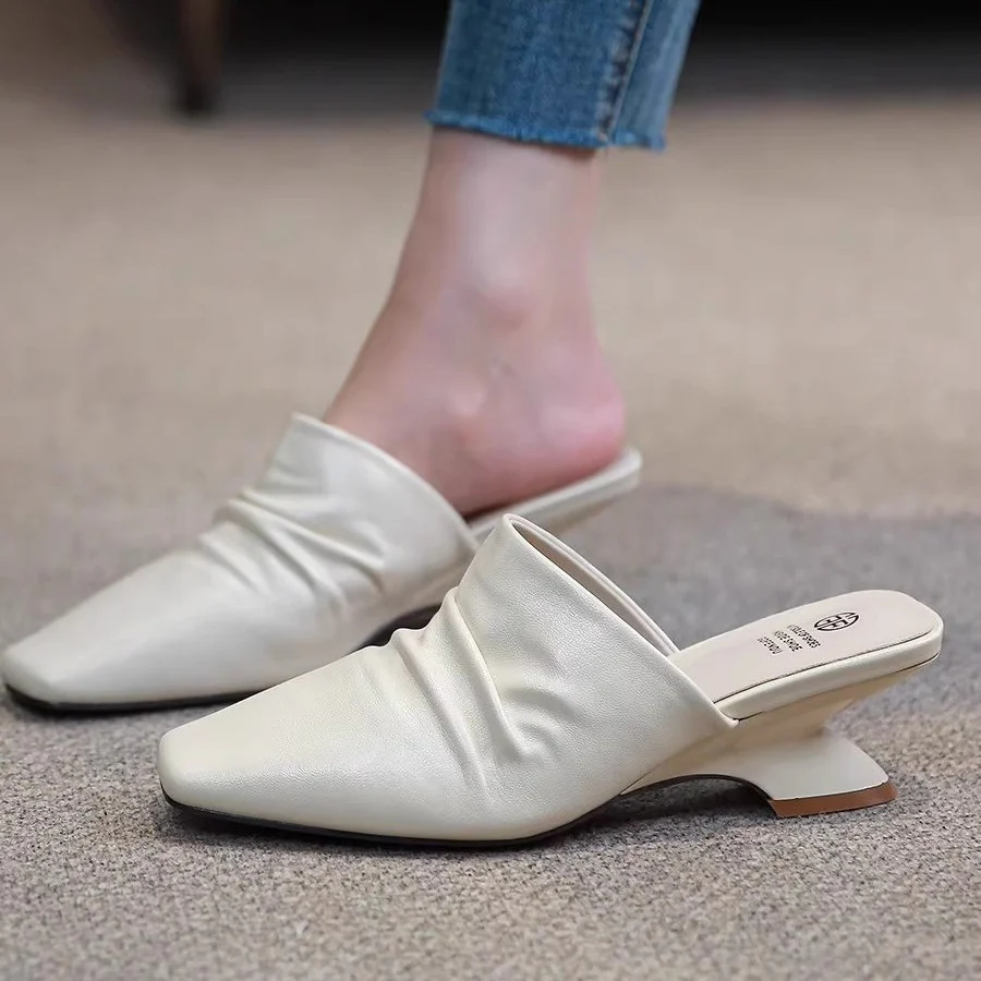 Damen elegante Pantoletten mit modischem Raffung-Design Heidi Mode - Image 2
