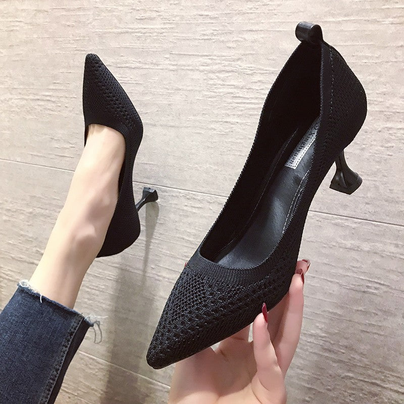 Damen Elegante Pumps mit Innovativem Strickdesign und Hohem Absatz Heidi-Mode - Image 4