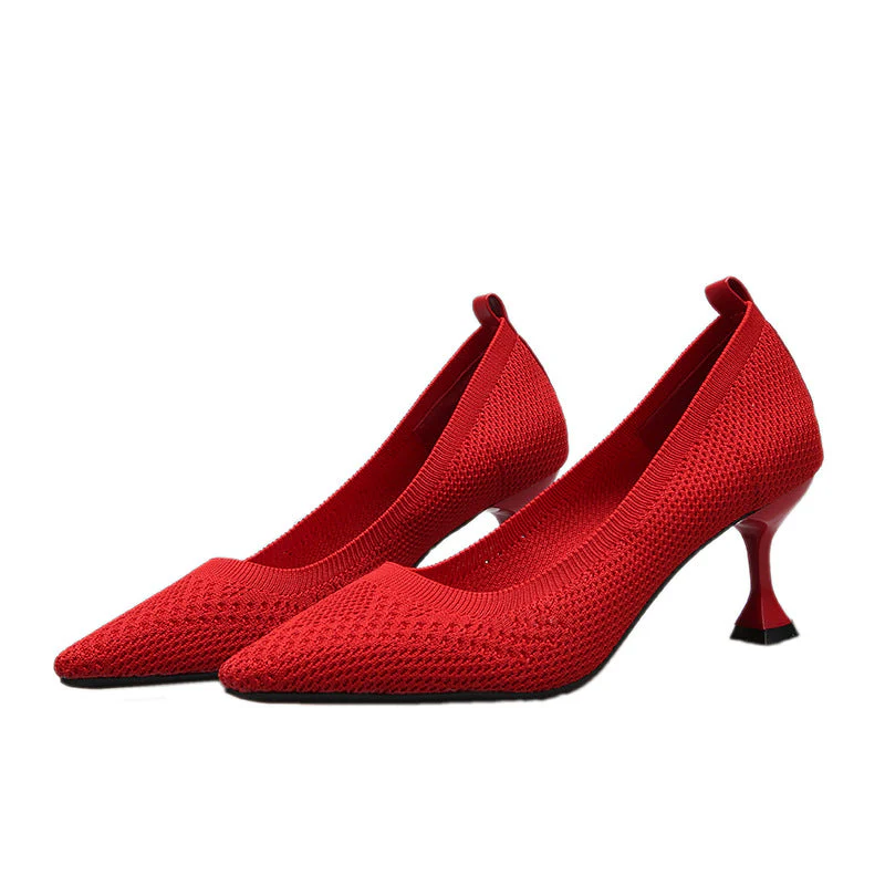 Damen Elegante Pumps mit Innovativem Strickdesign und Hohem Absatz Heidi-Mode - Image 5