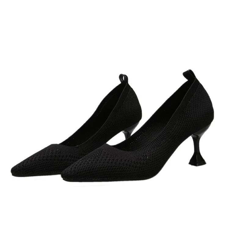 Damen Elegante Pumps mit Innovativem Strickdesign und Hohem Absatz Heidi-Mode - Image 8
