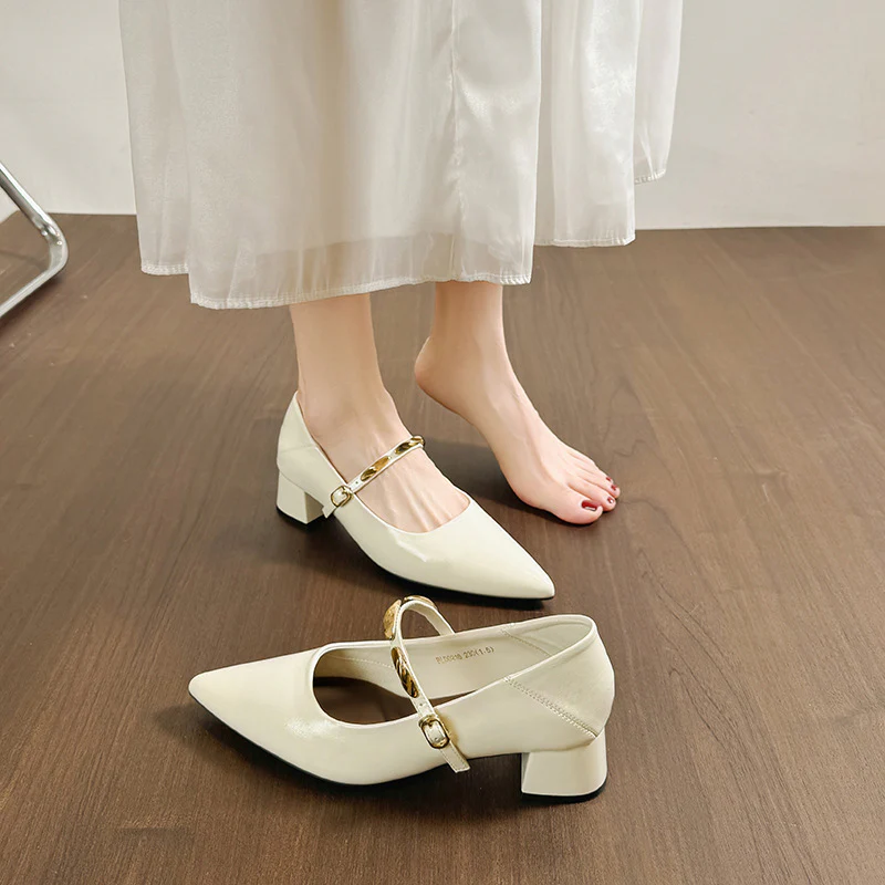 Damen Elegante Pumps mit modischem Riemen und komfortablem Blockabsatz Heidi Mode - Image 2