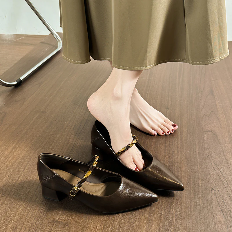Damen Elegante Pumps mit modischem Riemen und komfortablem Blockabsatz Heidi Mode - Image 3