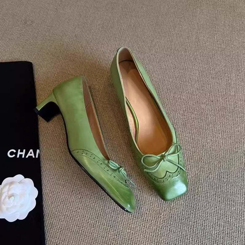 Damen elegante Pumps mit modischem Schleifenakzent und komfortablem Blockabsatz Heidi Mode - Image 4