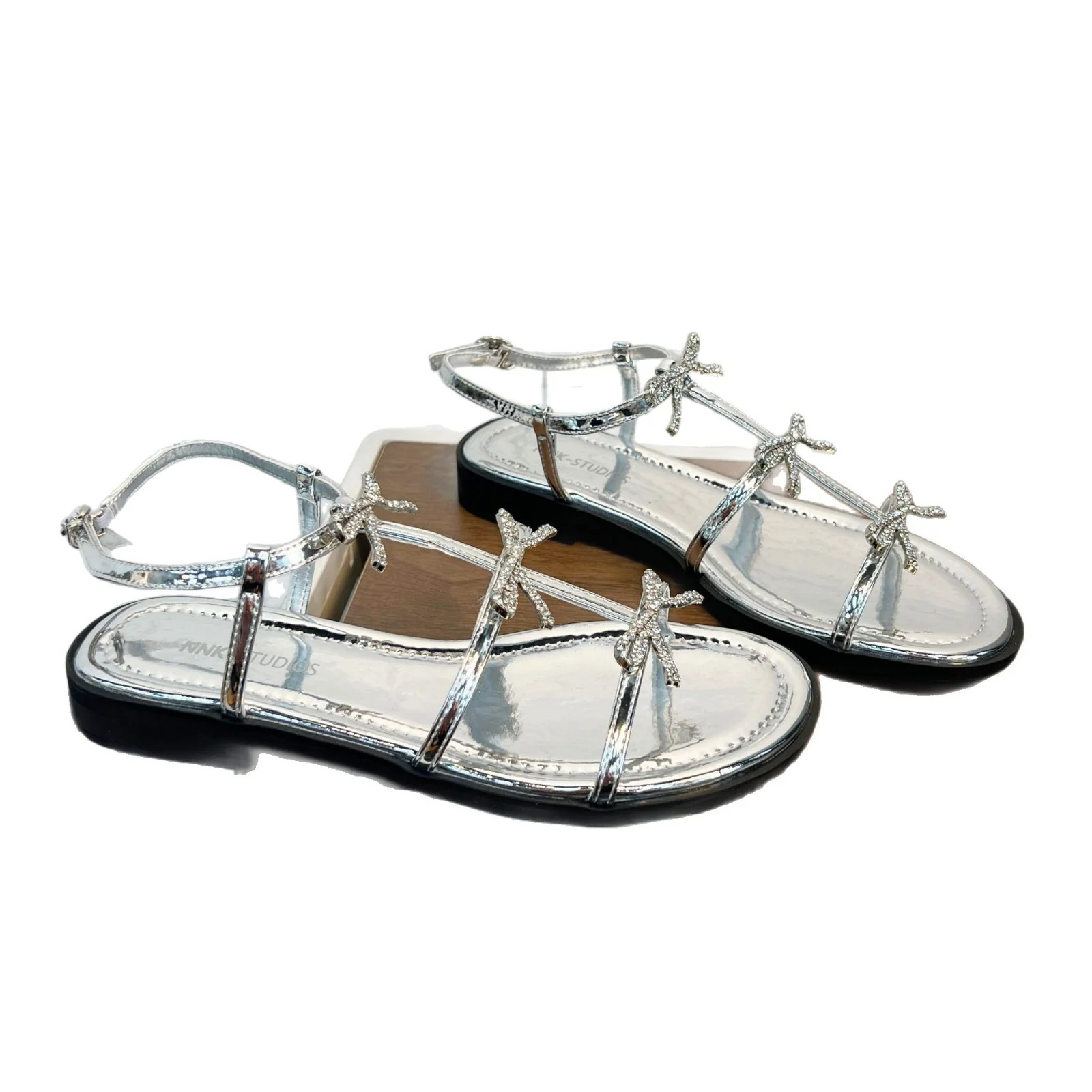 Damen Elegante Sandalen mit glitzernden Schleifen und verstellbarem Riemendesign Heidi Mode - Image 5