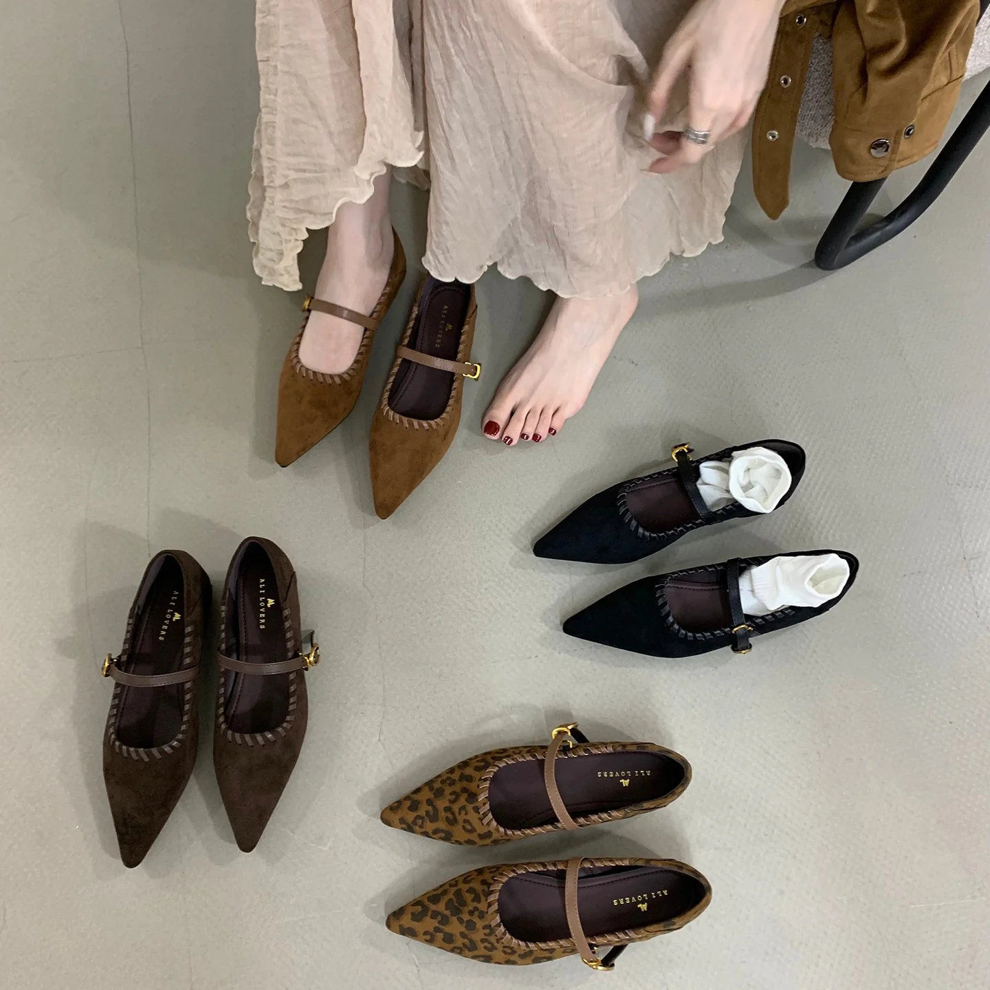 Damen elegante Schnürpumps mit modischem Riemen und spitzem Fußteil Heidi Mode - Image 2