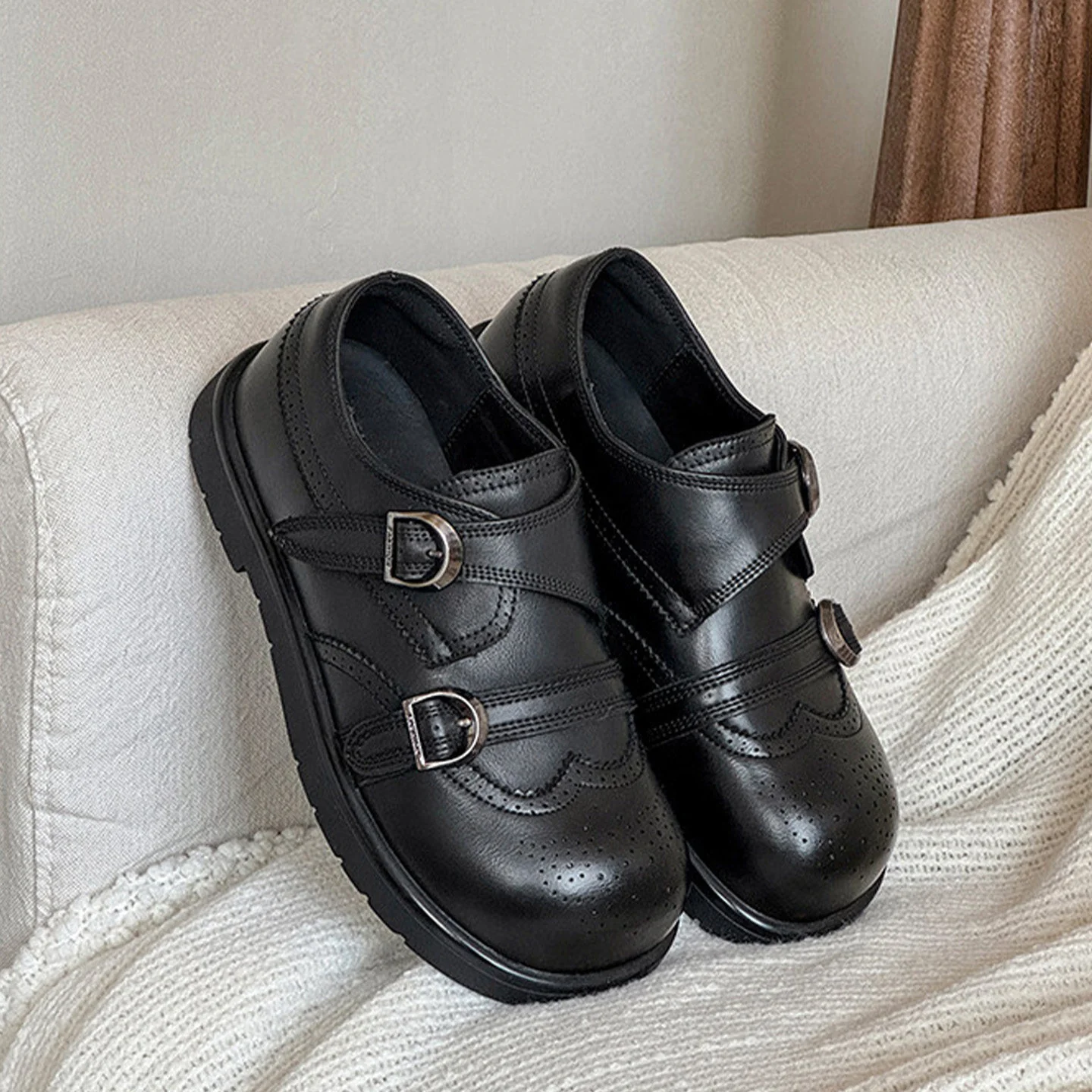 Damen elegante Schnürschuhe mit doppelt verstellbarem Schnallenverschluss und modischem Design Heidi Mode - Image 6