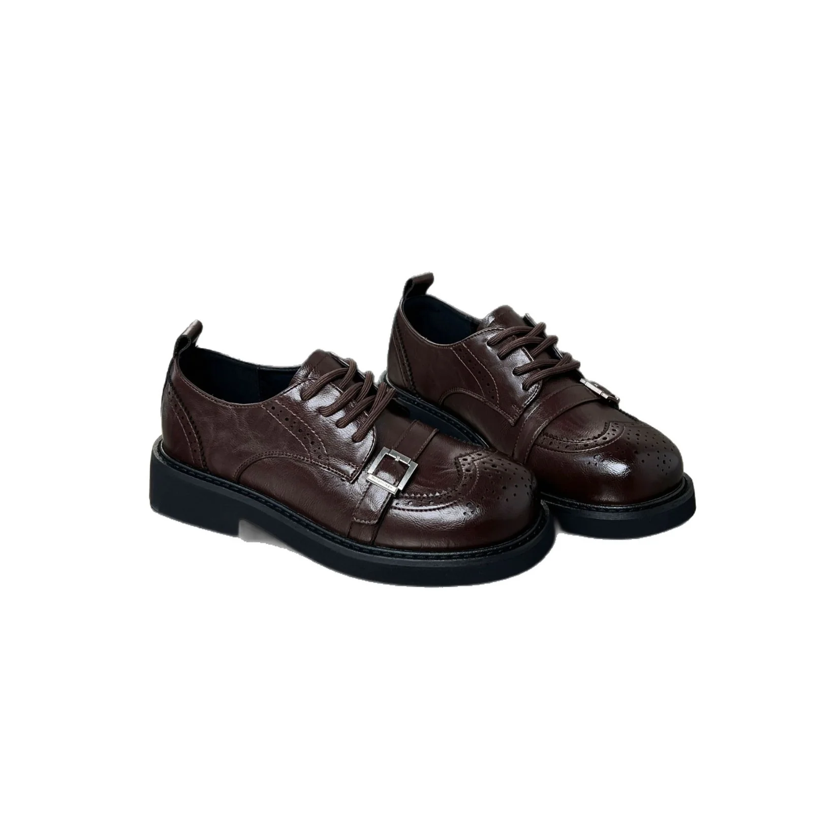 Damen Elegante Schnürschuhe mit modischen Schnallen und robuster Sohle Heidi Mode - Image 5