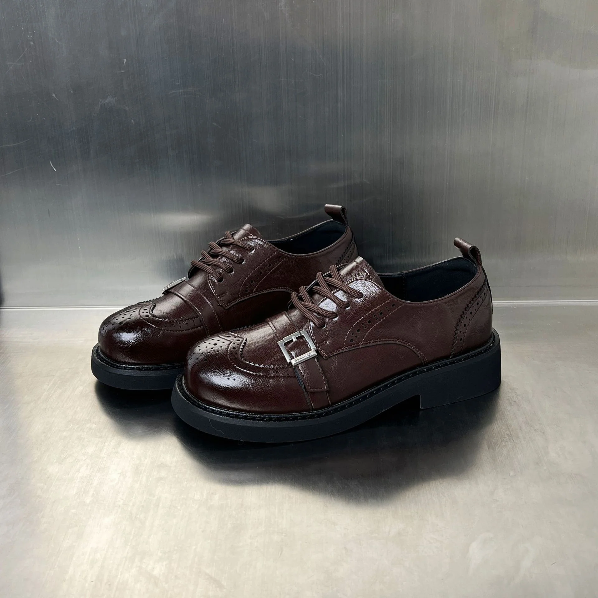 Damen Elegante Schnürschuhe mit modischen Schnallen und robuster Sohle Heidi Mode - Image 7