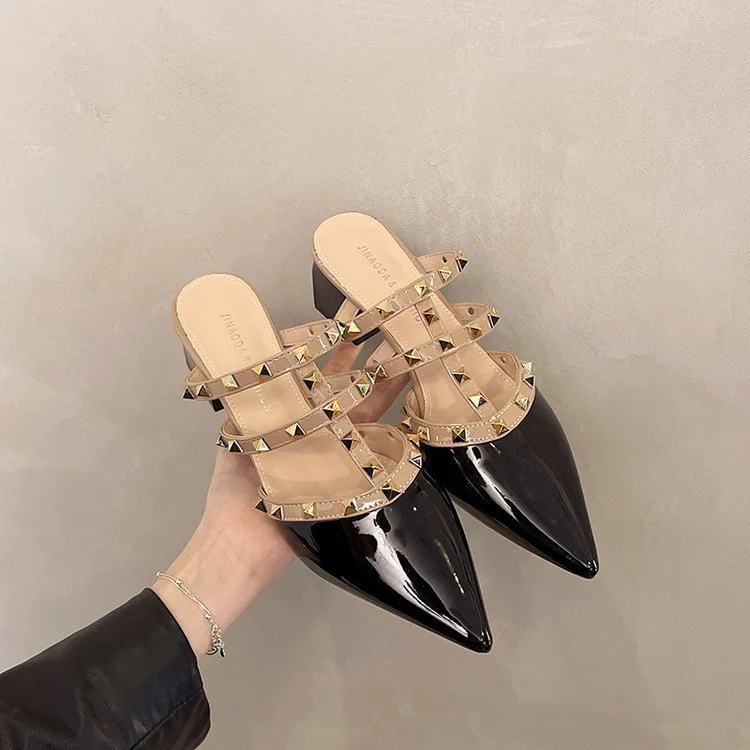 Damen Elegante Sling-Pumps mit modischen Nieten-Details Heidi Mode - Image 2