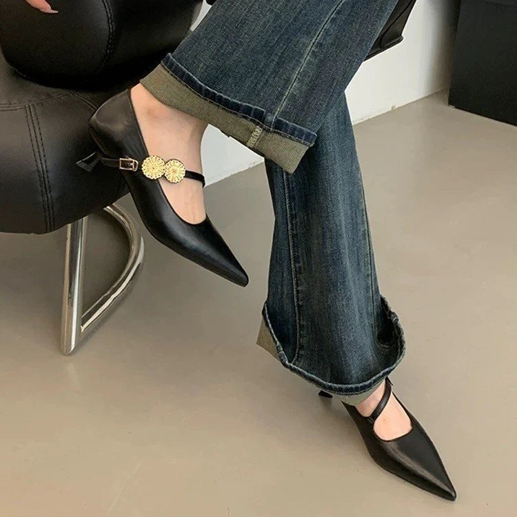 Damen elegante Sling-Pumps mit modischer Schnalle und hochwertigem Leder Heidi Mode - Image 4