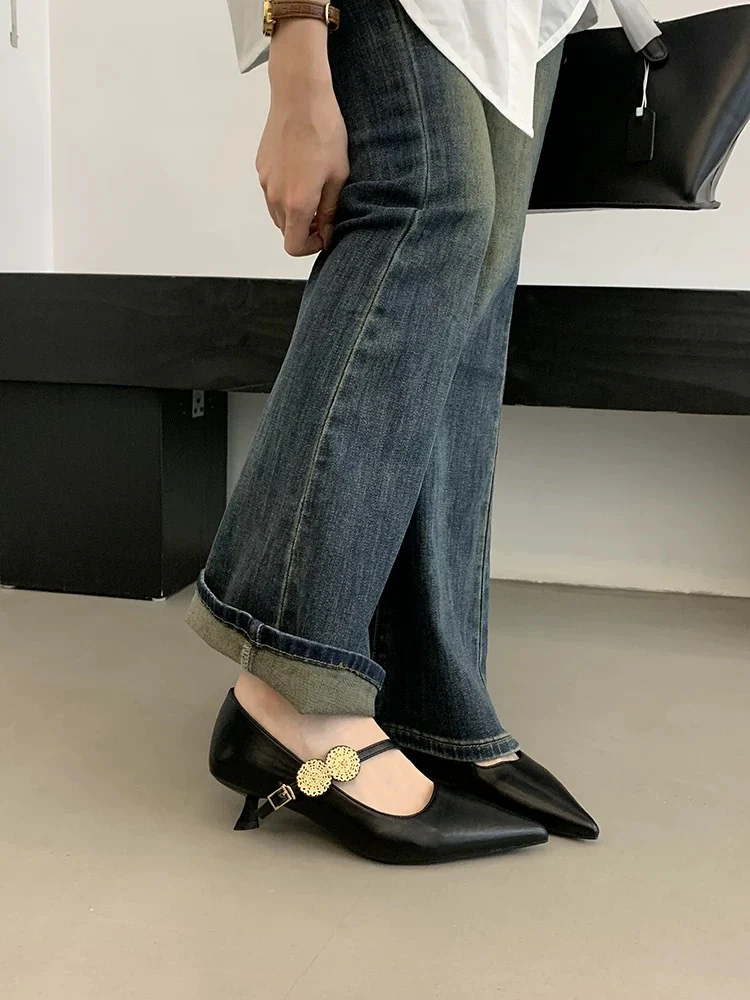 Damen elegante Sling-Pumps mit modischer Schnalle und hochwertigem Leder Heidi Mode - Image 6