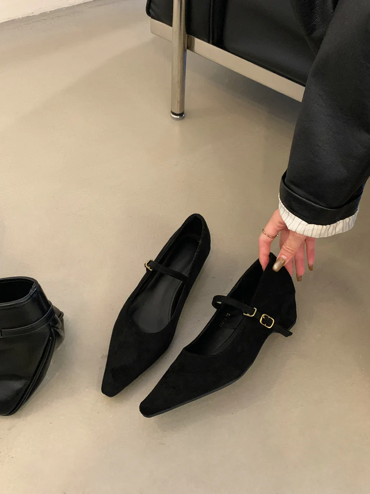Damen elegante Slingback Ballerinas mit modischem Riemchen und hochwertigem Veloursleder Heidi Mode - Image 7