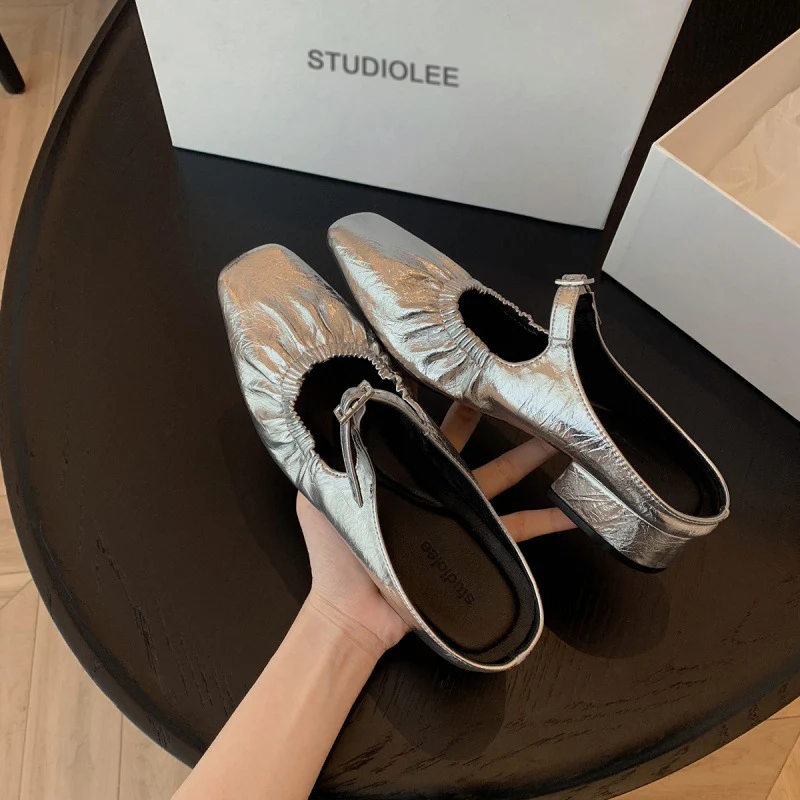 Damen elegante Slingback-Ballerinas mit modischem Rüschendesign Heidi Mode - Image 7
