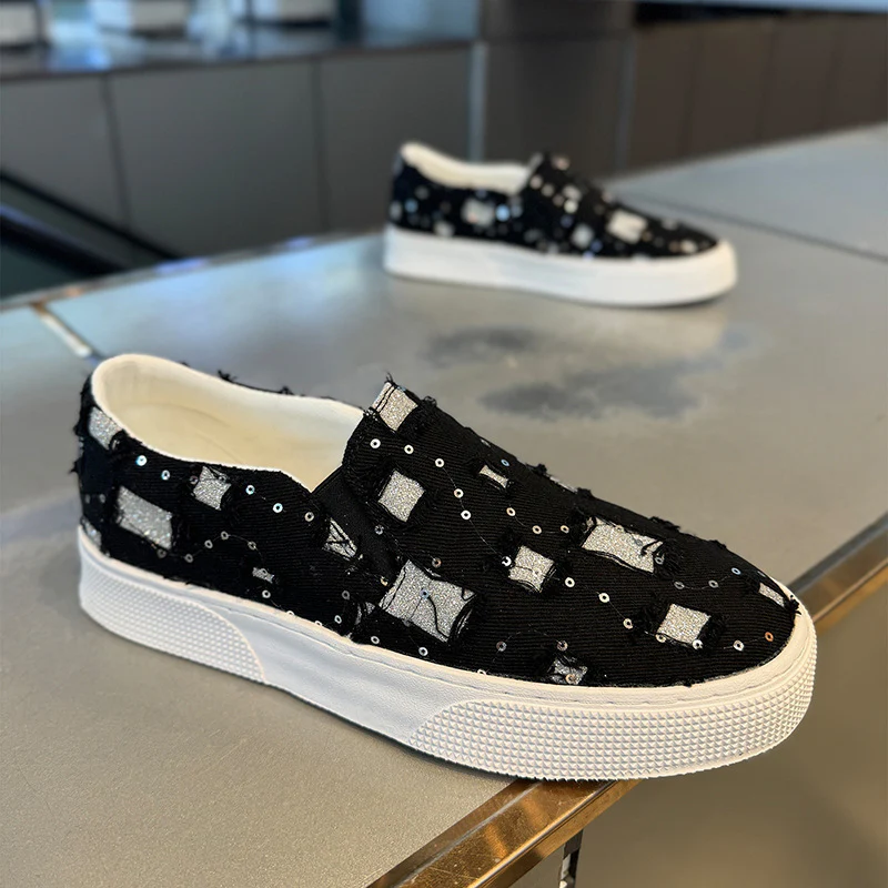 Damen Elegante Slip-On Sneakers mit glitzernden Details Heidi Mode - Image 3