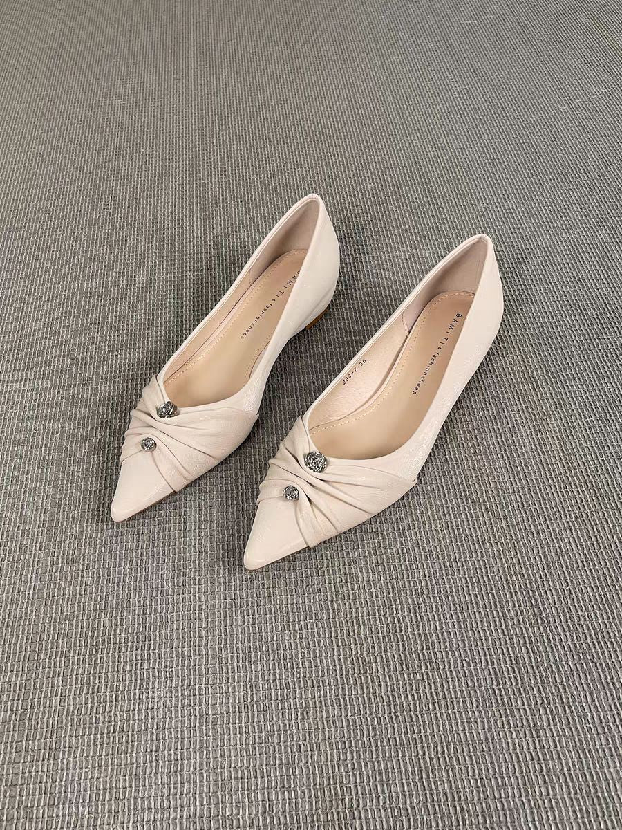 Damen elegante spitze Ballerinas mit kunstvollem Schleifenakzent Heidi Mode - Image 7