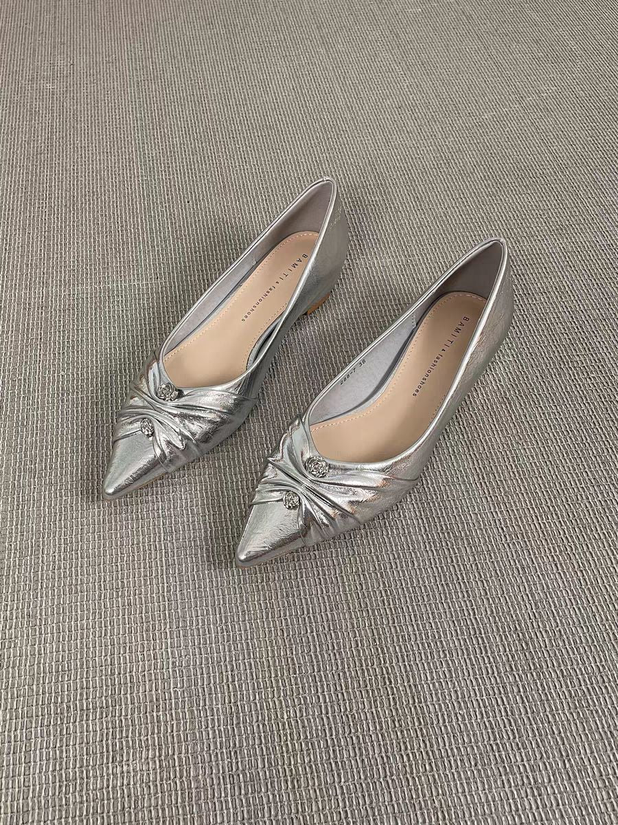 Damen elegante spitze Ballerinas mit kunstvollem Schleifenakzent Heidi Mode - Image 8