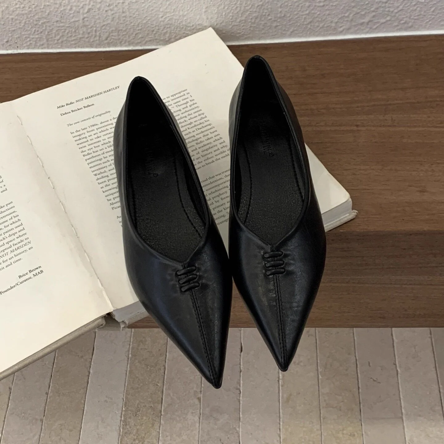 Damen elegante spitze Ballerinas mit modischem Metallfussbett Heidi Mode - Image 6