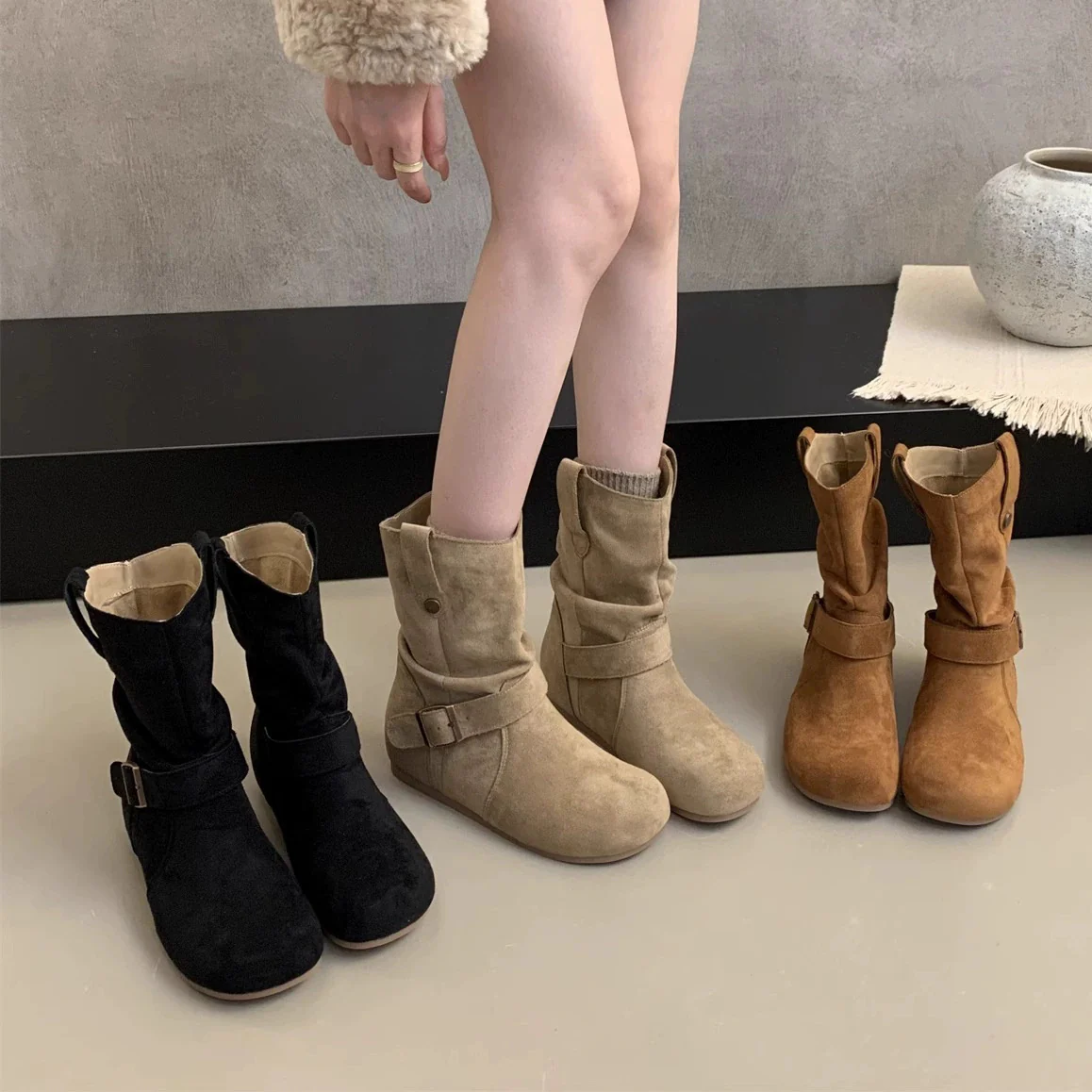 Damen Elegante Stiefel mit modischem Riemendesign und bequemer Passform Heidi Mode - Image 3