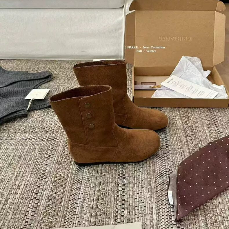 Damen Elegante Stiefel mit modischer Knopf-Dekoration Heidi Mode - Image 2