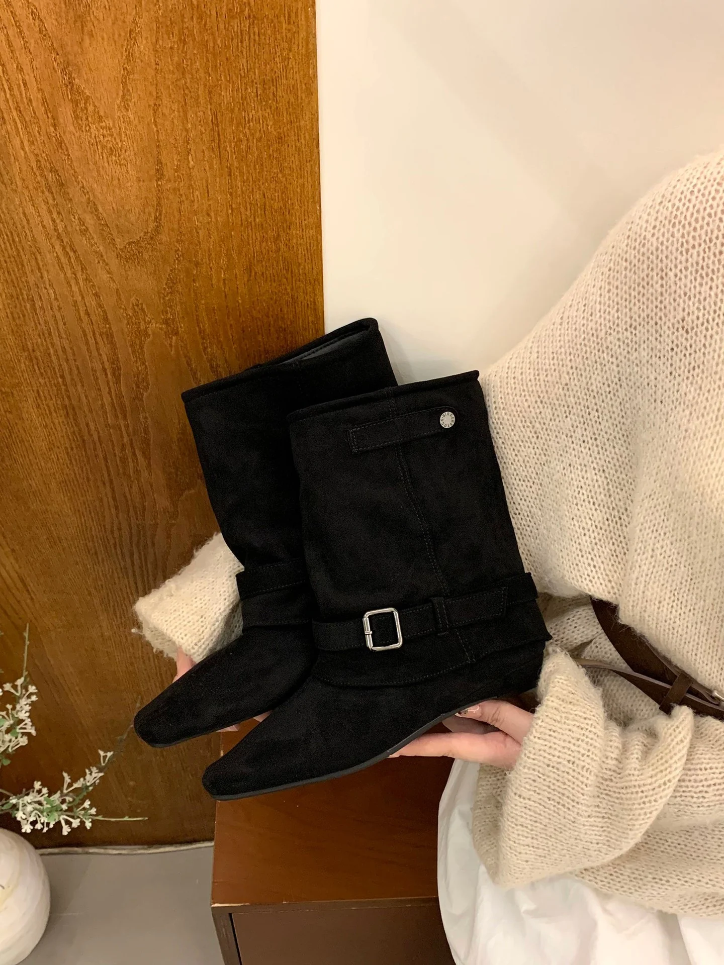Damen elegante Stiefel mit modischer Schnallenverzierung Heidi Mode - Image 7