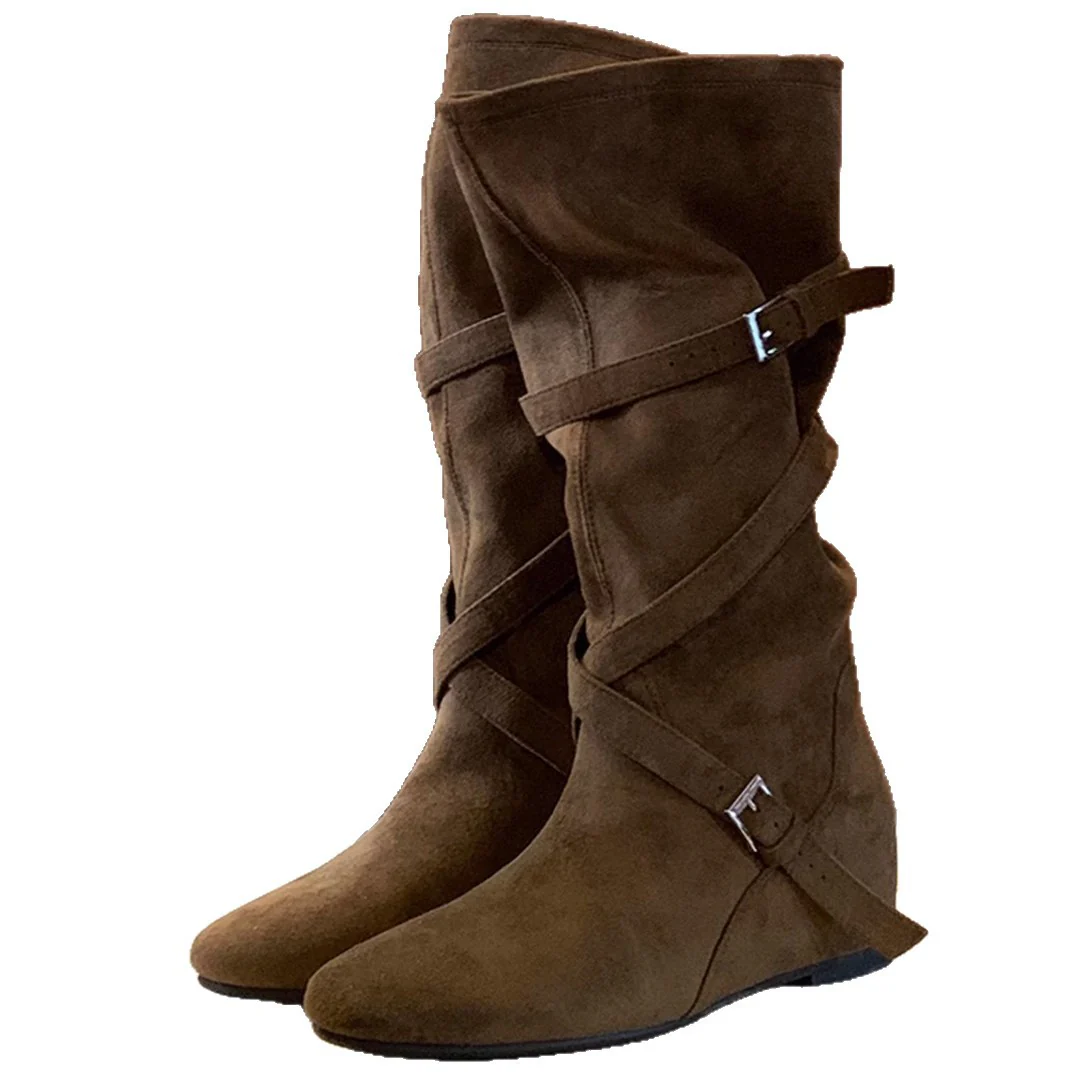 Damen Elegante Stiefel mit verstellbarem Riemen und komfortablem Fußbett Heidi Mode - Image 5