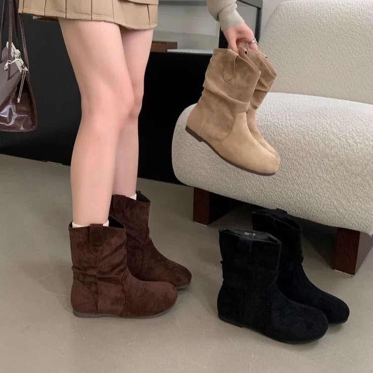 Damen Elegante Stiefel mit weichem Veloursleder und rutschfester Sohle Heidi Mode - Image 5