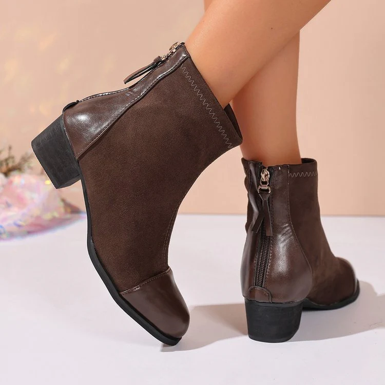 Damen elegante Stiefeletten aus weichem Wildleder mit modischen Akzenten Heidi-Mode - Image 4