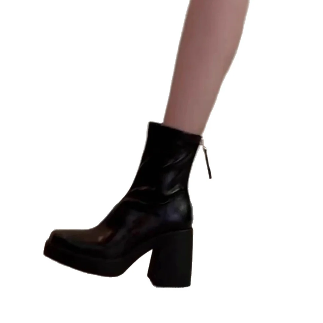Damen elegante Stiefeletten mit moderner Silhouette und robustem Blockabsatz Heidi Mode - Image 5